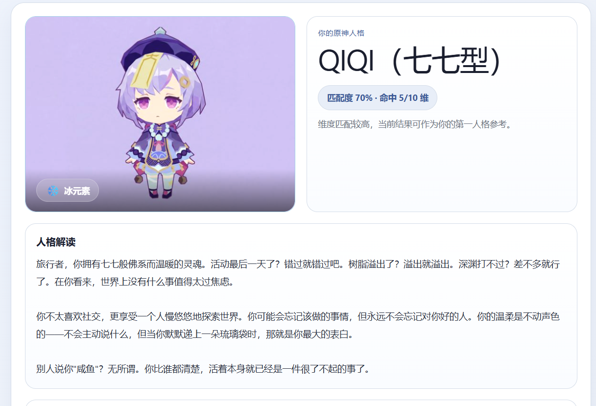 sbti原神人格测试