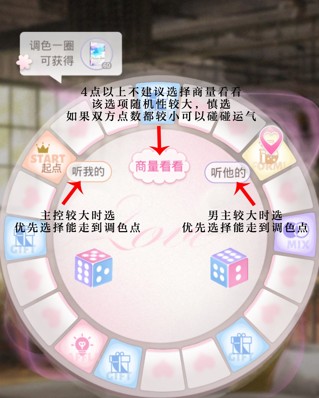 光与夜之恋秾彩绘意掷骰子如何选择,投骰子攻略一览